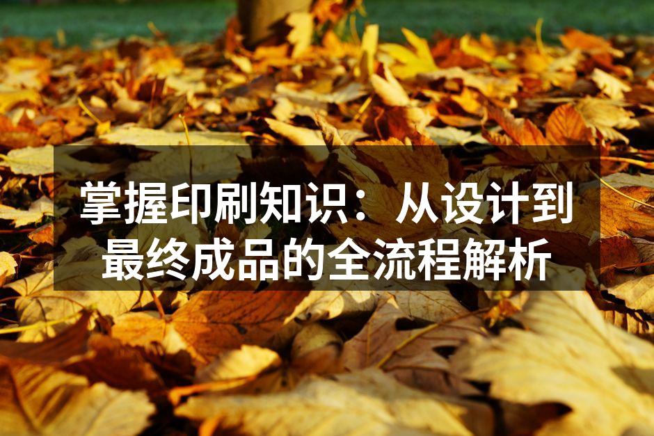 印刷过程中的专业设备